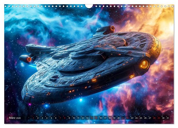 Produktbild: Raumschiffe - Im Universum durch Raum und Zeit (Wandkalender 2026 DIN A3 quer), CALVENDO Monatskalender