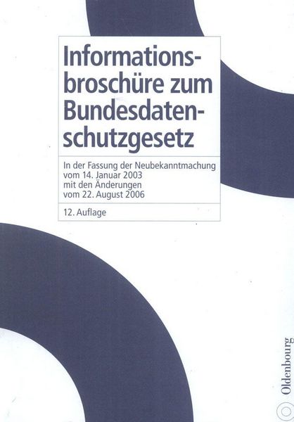 Produktbild: Informationsbrosch&uuml;re zum Bundesdatenschutzgesetz