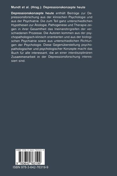 Produktbild: Depressionskonzepte heute: Psychopathologie oder Pathopsychologie?