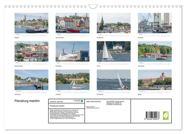 Produktbild: Flensburg maritim (Wandkalender 2027 DIN A3 quer), CALVENDO Monatskalender