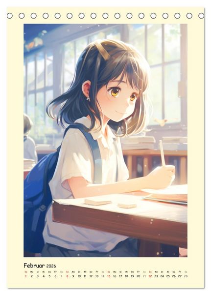 Produktbild: M&auml;dchen. Der Alltag zauberhafter Manga-Girls (Tischkalender 2026 DIN A5 hoch), CALVENDO Monatskalender