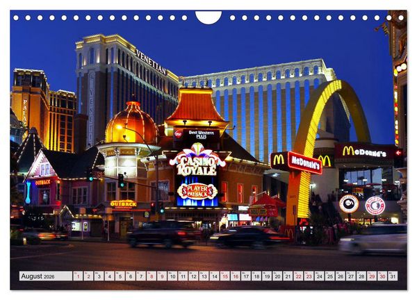 Produktbild: Las Vegas, Stadt der wahr gewordenen Tr&auml;ume (Wandkalender 2026 DIN A4 quer), CALVENDO Monatskalender