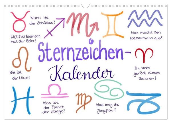 Produktbild: Sternzeichen-Kalender (Wandkalender 2026 DIN A3 quer), CALVENDO Monatskalender