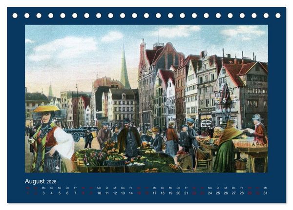 Produktbild: Lebendiges Hamburg von 1888 bis 1918 (Tischkalender 2026 DIN A5 quer), CALVENDO Monatskalender