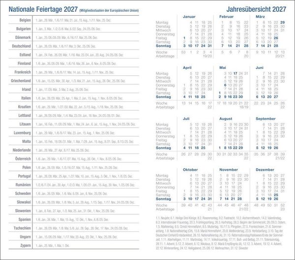 Produktbild: Wochen-Taschenkalender, schwarz 2027