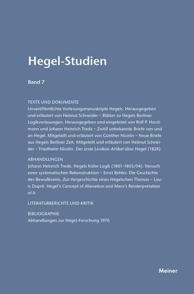 Produktbild: Hegel-Studien Band 7