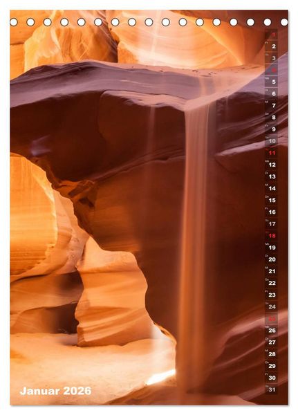 Produktbild: Antelope Canyon &ndash; Einzigartiges Naturschauspiel (Tischkalender 2026 DIN A5 hoch), CALVENDO Monatskalender