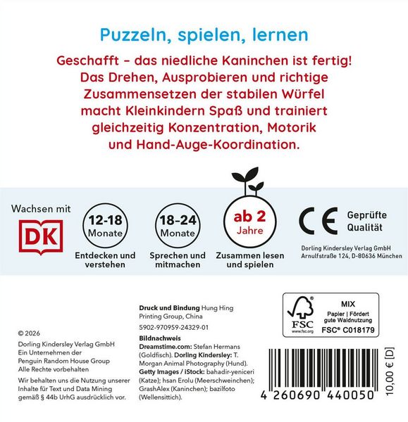 Produktbild: Erstes Lernen W&uuml;rfelpuzzle. Haustiere