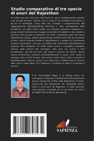 Produktbild: Studio comparativo di tre specie di anuri del Rajasthan