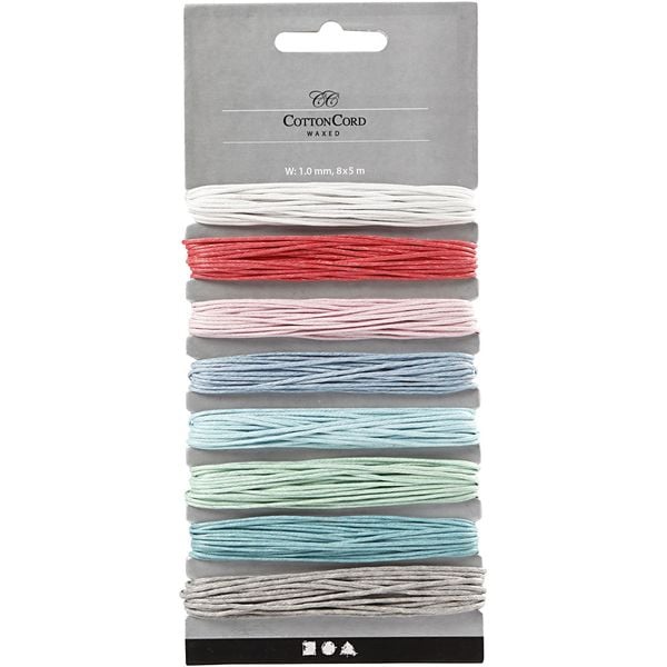 Produktbild: Creativ Company Baumwollband, Dicke 1 mm, Sortierte Farben, 8 x 5 m