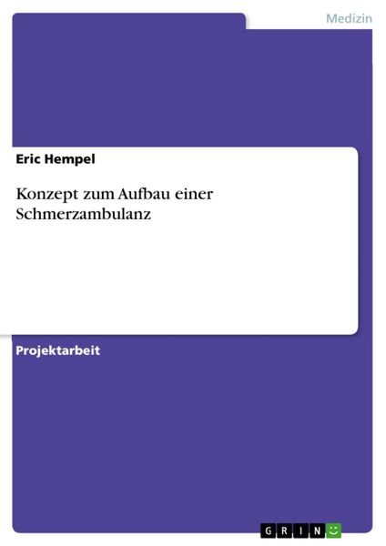 Produktbild: Konzept zum Aufbau einer Schmerzambulanz
