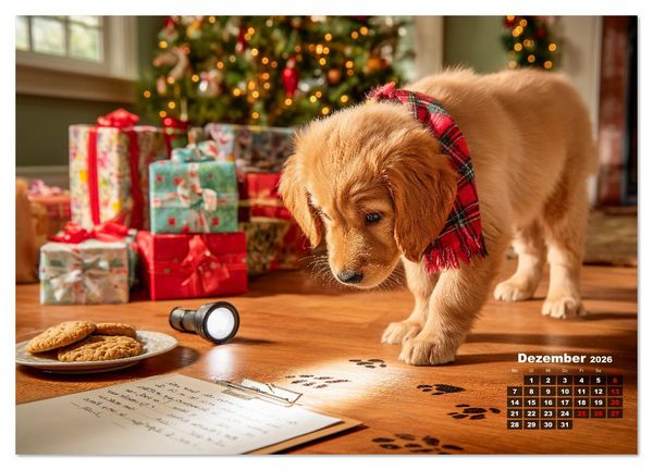 Produktbild: Die Sp&uuml;rnasen - 12 Hunde, 12 F&auml;lle, der Kinderkalender f&uuml;r Detektive (hochwertiger Premium Wandkalender 2026 DIN A2 quer), Kunstdruck in Hochglanz