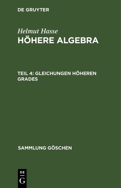 Produktbild: Gleichungen h&ouml;heren Grades