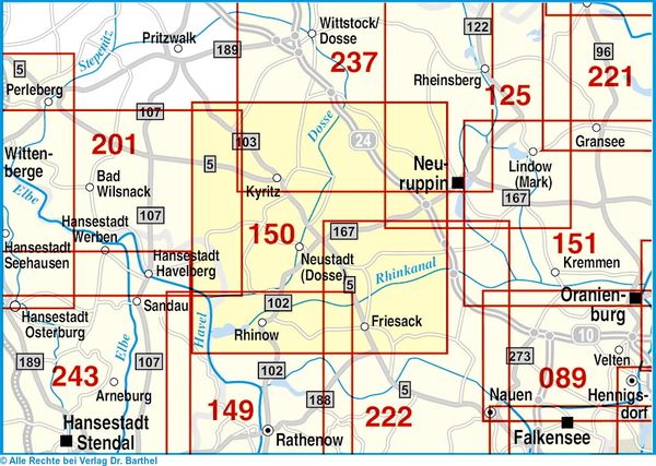 Produktbild: Radwander- und Wanderkarte Neustadt (Dosse), Kyritz, Rhinow und Umgebung