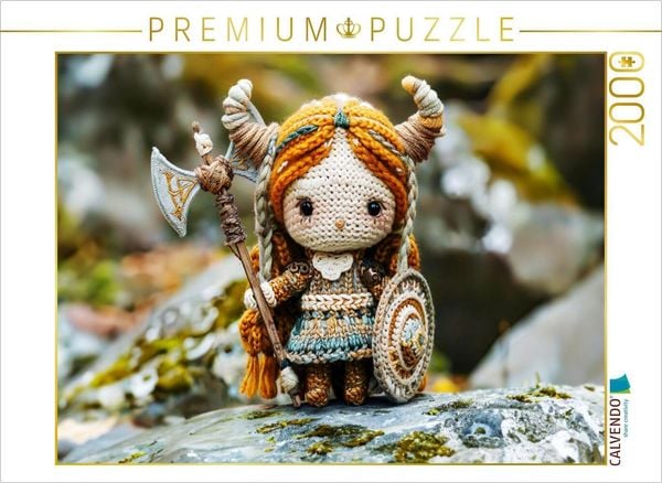CALVENDO Puzzle Walküre mit Axt und Schild | 2000 Teile Lege-Größe 90x67cm Foto-Puzzle für glückliche Stunden