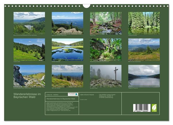 Produktbild: Wandererlebnisse im Bayrischen Wald (Wandkalender 2026 DIN A3 quer), CALVENDO Monatskalender