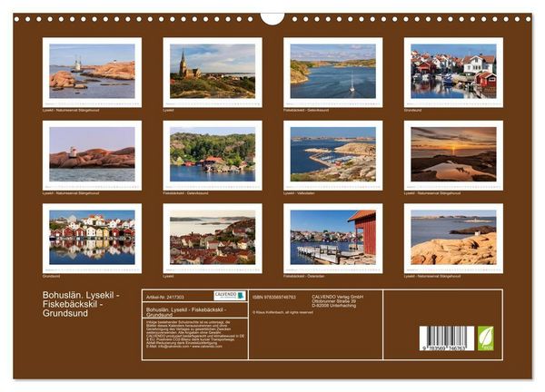Produktbild: Bohusl&auml;n. Lysekil - Fiskeb&auml;ckskil - Grundsund (Wandkalender 2027 DIN A3 quer), CALVENDO Monatskalender