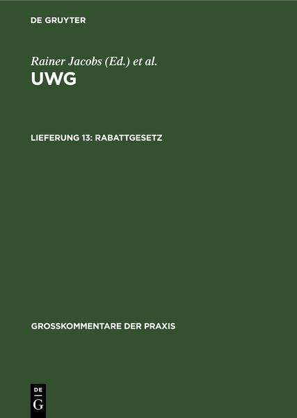 Produktbild: Rabattgesetz