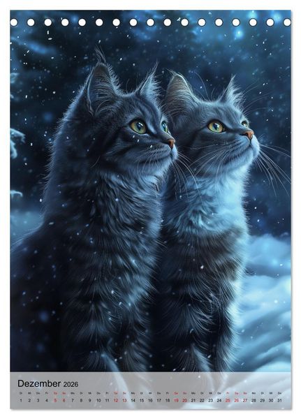 Produktbild: Katzen (Tischkalender 2026 DIN A5 hoch), CALVENDO Monatskalender