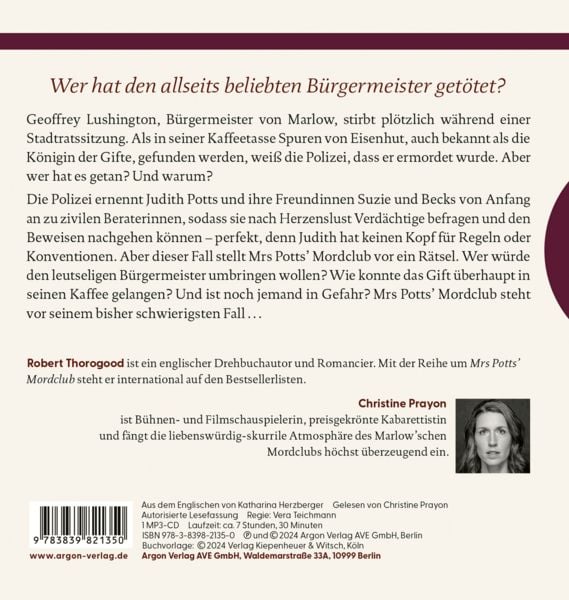 Produktbild: Mrs Potts&rsquo; Mordclub und der tote B&uuml;rgermeister