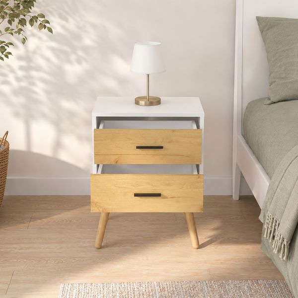 Produktbild: Nachttisch mit 2 Schublade 45x30x56 cm Singol XXL