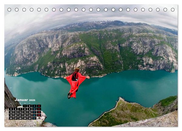 Produktbild: Base Jumping Adrenalin- Kick (Tischkalender 2026 DIN A5 quer), CALVENDO Monatskalender