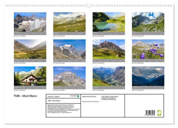 Produktbild: TMB - Mont Blanc (Wandkalender 2027 DIN A2 quer), CALVENDO Monatskalender