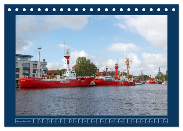 Produktbild: Feuerschiffe - Borkum Riff - Elbe 1 - Deutsche Bucht (Tischkalender 2026 DIN A5 quer), CALVENDO Monatskalender