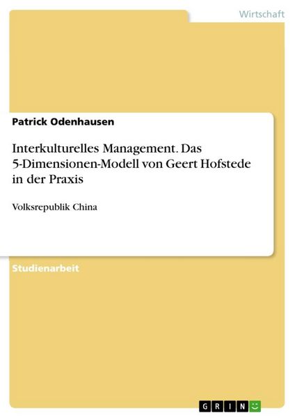 Produktbild: Interkulturelles Management. Das 5-Dimensionen-Modell von Geert Hofstede in der Praxis