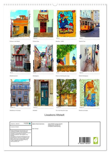 Produktbild: Lissabons Altstadt (hochwertiger Premium Wandkalender 2026 DIN A2 hoch), Kunstdruck in Hochglanz