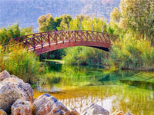 CALVENDO Puzzle Verbindung über ein Gewässer | 1000 Teile Lege-Größe 64x48cm Foto-Puzzle für glückliche Stunden