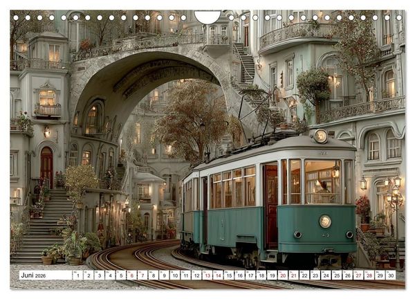 Produktbild: Stra&szlig;enbahnen - Pulsadern der Stadt (Wandkalender 2026 DIN A4 quer), CALVENDO Monatskalender