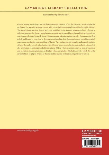 Produktbild: A General History of Music - Volume 1