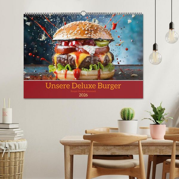 Produktbild: Unsere Burger Deluxe (Wandkalender 2026 DIN A2 quer), CALVENDO Monatskalender