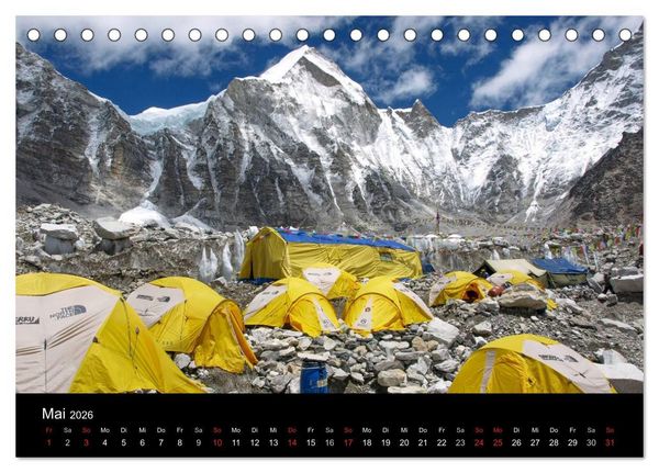 Produktbild: Majest&auml;tische Bergwelten - Der Everest Trek (Tischkalender 2026 DIN A5 quer), CALVENDO Monatskalender