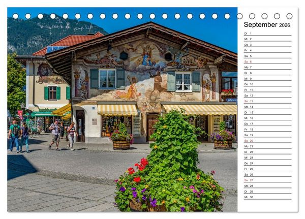 Produktbild: Garmisch-Partenkirchen - Bayerischer Charme im Werdenfelser Land (Tischkalender 2026 DIN A5 quer), CALVENDO Monatskalender