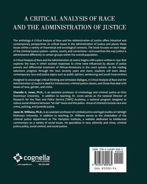 Produktbild: A Critical Analysis of Race and the Administration of Justice