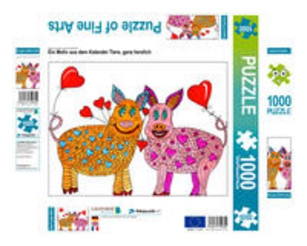 CALVENDO Puzzle Ein Motiv aus dem Kalender Tiere, ganz herzlich | 1000 Teile Lege-Größe 64x48cm Foto-Puzzle für glückliche Stunden