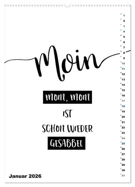 Produktbild: PLATT Typische Spr&uuml;che (Wandkalender 2026 DIN A2 hoch), CALVENDO Monatskalender