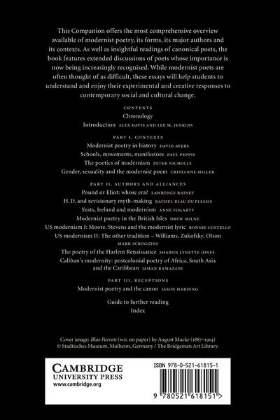 Produktbild: The Cambridge Companion to Modernist Poetry