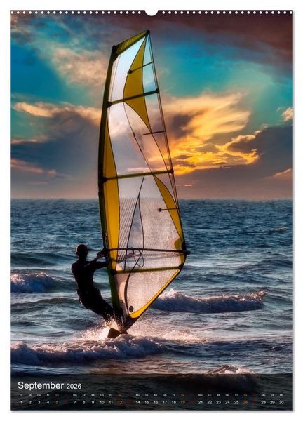 Produktbild: Windsurfing - Wind und Wellen (hochwertiger Premium Wandkalender 2026 DIN A2 hoch), Kunstdruck in Hochglanz