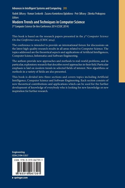 Produktbild: Modern Trends and Techniques in Computer Science