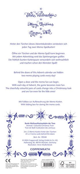 Produktbild: Bunte Weihnachtseisenbahn der Tiere, Memo-Adventskalender