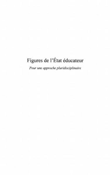 Produktbild: Figures de l'etat educateur - pour une approche pluridiscipl