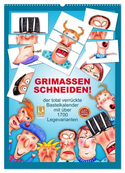 Produktbild: GRIMASSEN SCHNEIDEN! (Wandkalender 2026 DIN A2 hoch), CALVENDO Monatskalender