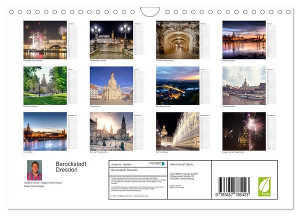 Produktbild: Barockstadt Dresden (Wandkalender 2026 DIN A4 quer), CALVENDO Monatskalender