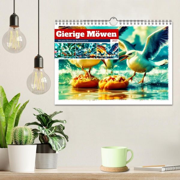 Produktbild: Gierige M&ouml;wen (Wandkalender 2027 DIN A4 quer), CALVENDO Monatskalender