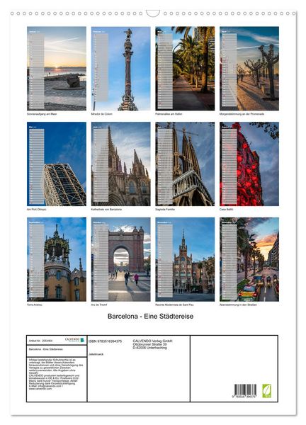 Produktbild: Barcelona - Eine St&auml;dtereise (Wandkalender 2026 DIN A2 hoch), CALVENDO Monatskalender