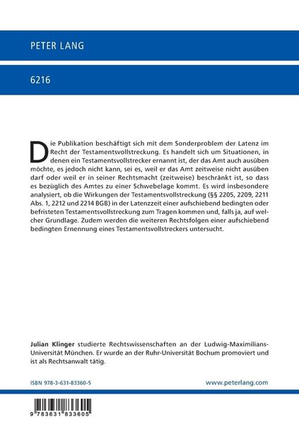 Produktbild: Die latente Testamentsvollstreckung