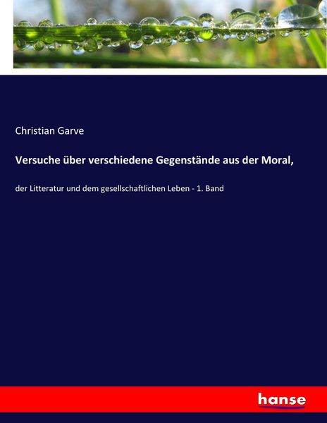 Produktbild: Versuche &uuml;ber verschiedene Gegenst&auml;nde aus der Moral,
